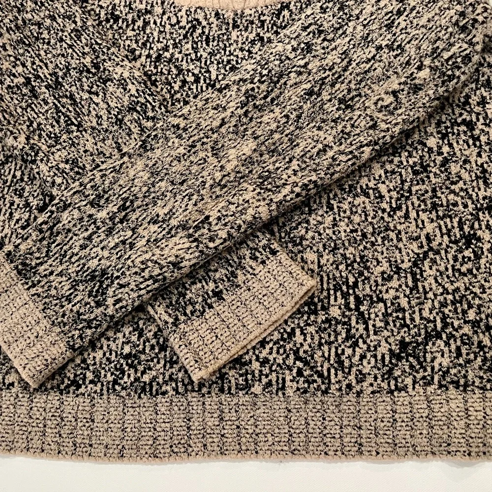 Rachel Zoe Quarter Zip Small Collared Sweater Tan Black - Picture 10 of 13